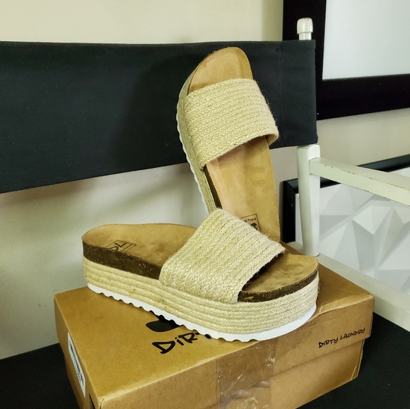 DIRTY LAUNDRY Womens Palm Espadrille Wedge Sandal Size 7.5, Natural Jute - Picture 10 of 12